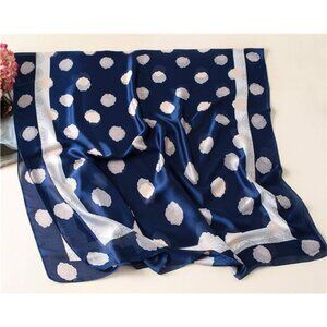 Satin Scarf Fashion Lightweight Blue Rose
